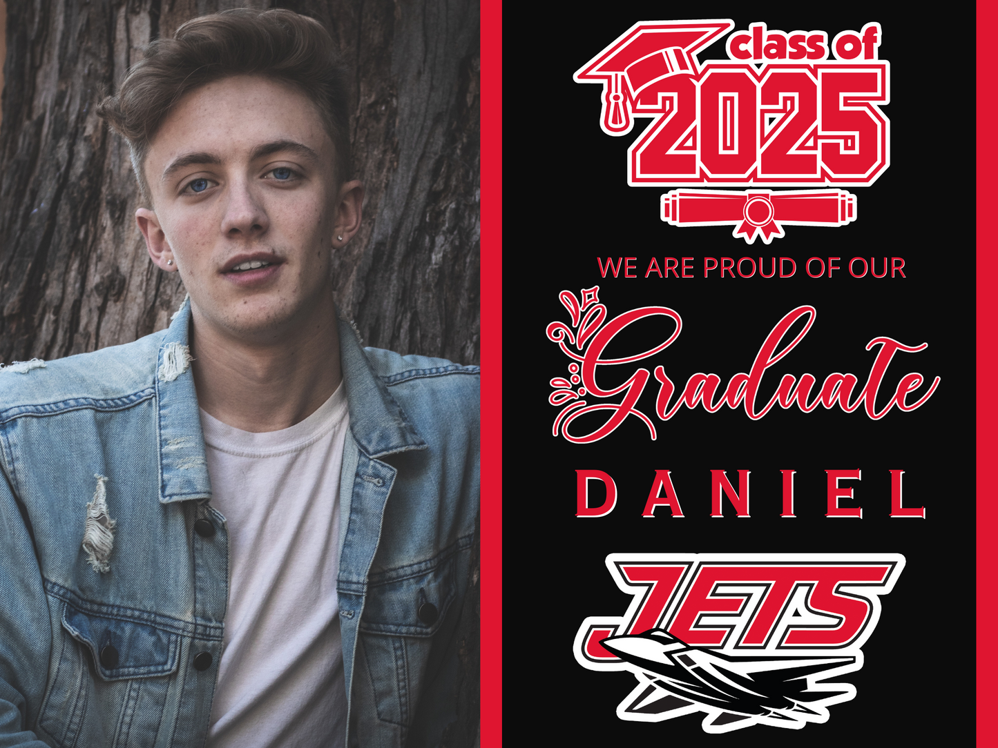 Class of 2025 Graduating Senior Yard Signs with Picture + School Logo