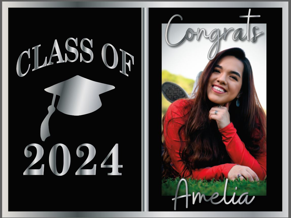 Class of 2025 Graduating Senior Yard Signs with Picture + School Logo