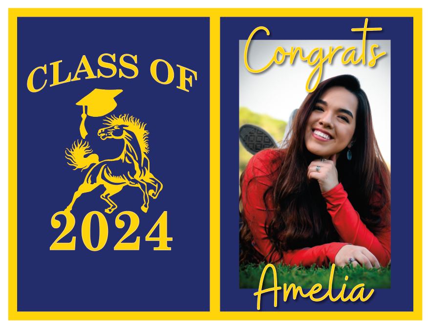 Class of 2025 Graduating Senior Yard Signs with Picture + School Logo