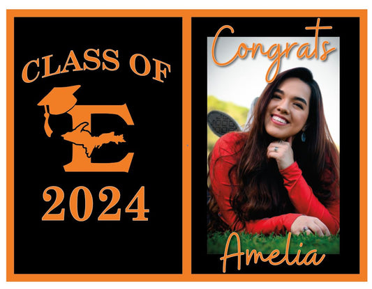 Class of 2025 Graduating Senior Yard Signs with Picture + School Logo