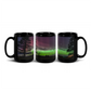 Northern Lights Coffee Mug: Aurora Borealis & Big Dipper Skyline, Michigan Night Sky Souvenir, Keepsake, Memento, Gift, Wrap around design