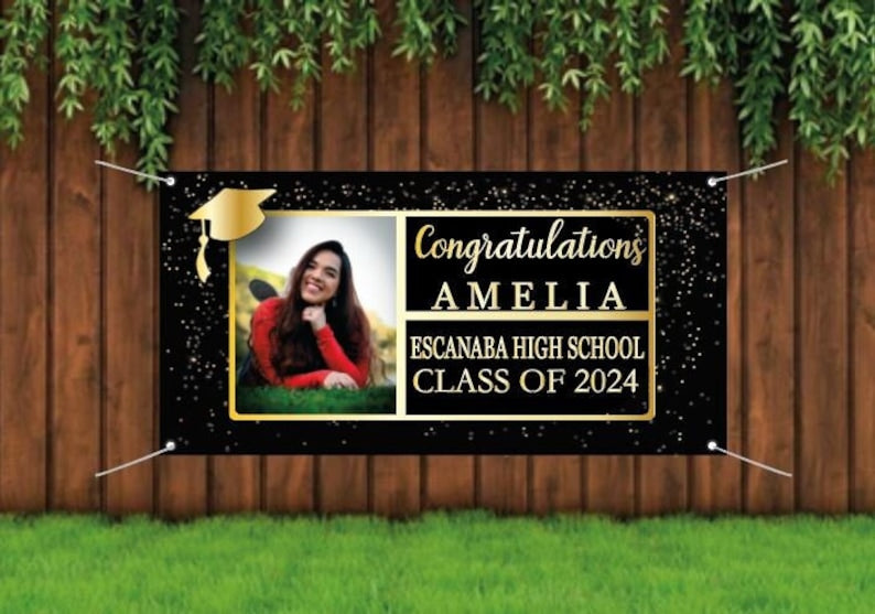 Custom Graduation Banner, Class of 2024 with Senior Photo, Backdrop or Display or Party Decor