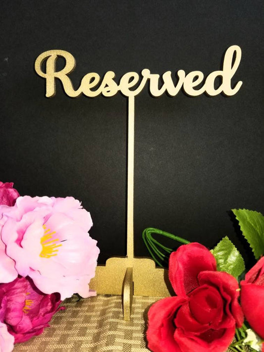 Reserved Sign. Reserved Wedding Sign. Freestanding Reserved Table Sign. Wood Reserved Table Sign. Wedding decor. Wedding table 6.25 or 12"