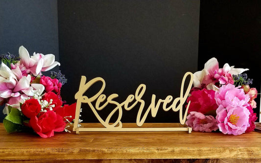 Reserved Sign. Reserved Wedding Sign. Freestanding Reserved Table Sign. Wood Standing Reserved Table Sign Wedding decor Wedding table sign