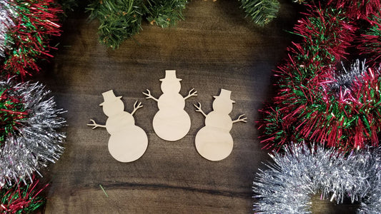 Snowman Wood Cut out Shape, Snowman Blank, Snowman wood craft, DIY Christmas Wood Blanks, Snowman Blank