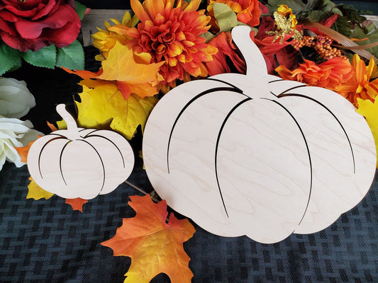 Pumpkin wood cutout, Pumpkin cutout shape, Pumpkin shape for crafts, Laser Cut Pumpkins Unfinished, Halloween Fall Decor, 2-24 in wide 1/4"