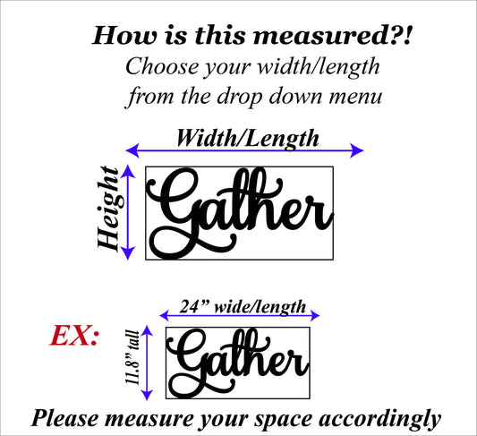 Gather sign, Gather Wood Sign, Gather Wall Decor, Thanksgiving Decor, Gather Word Sign, Wood Cut Out Gather Sign, Family & Dining room decor