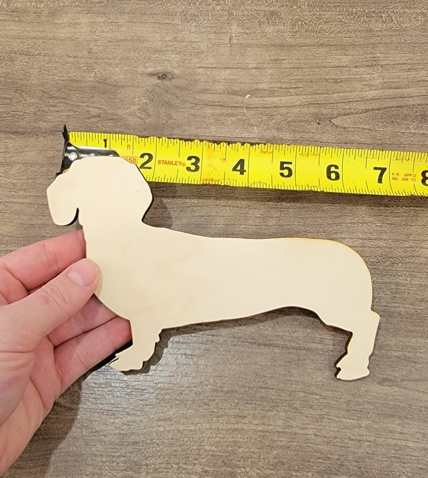 Dachshund Wood Shape, Wooden Dachshund Blank, Unfinished Dachshund wood blank, Dog, Pet, Arts Crafts DIY Projects, 1/4 inch thick Weiner dog