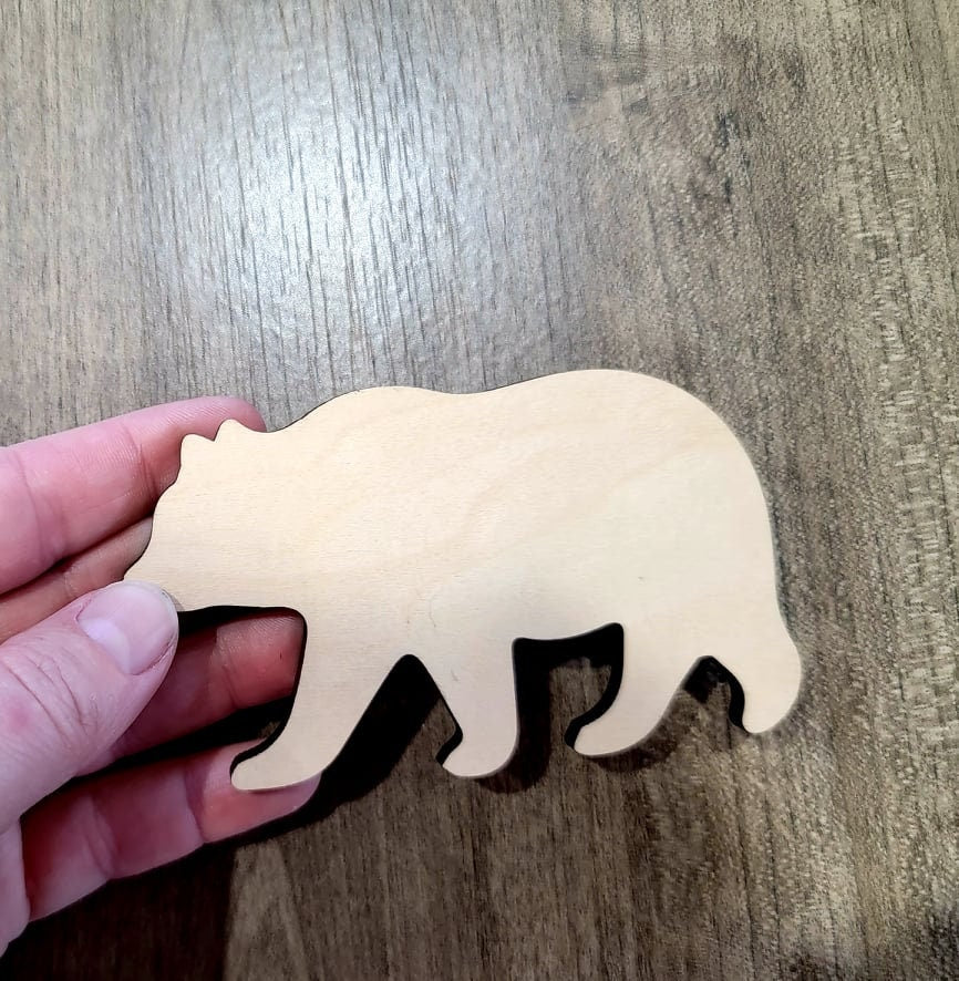 Bear Wood Shape, Wooden Bear Shape Blank, Unfinished Bear Cut out, Shapes for Crafts DIY Wood Blank, Sign Making, Childrens Signs, Custom