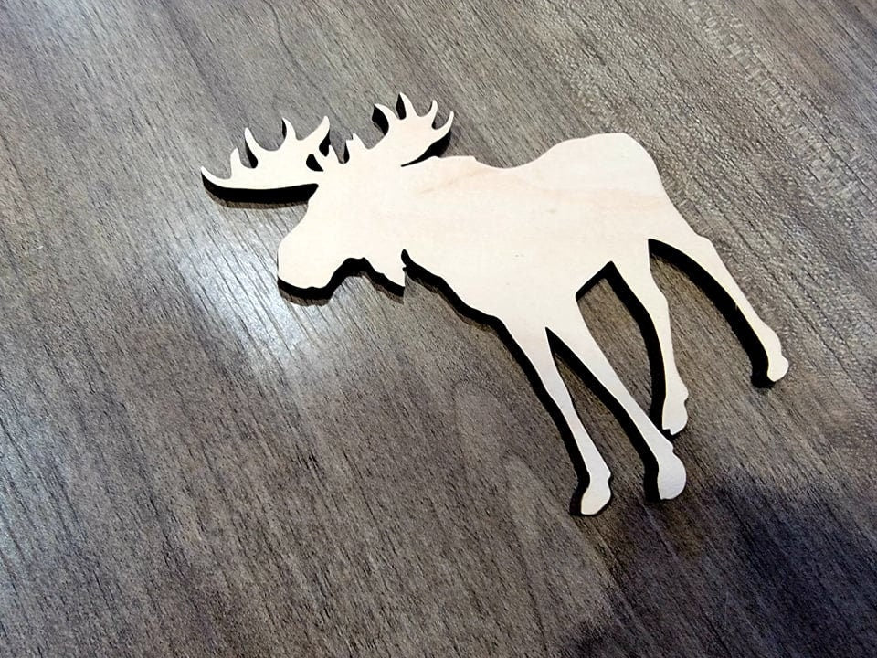 Moose Wood Shape, Wooden Moose Shape Blank, Unfinished Moose Cut out, Shapes for Crafts DIY Wood Blank, Sign Making, Childrens Signs, Custom