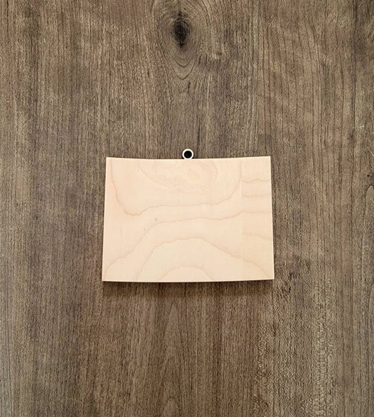 Colorado Ornaments, Bulk wood cut out Blanks, Wholesale Wood Ornaments, Unfinished, state Shaped