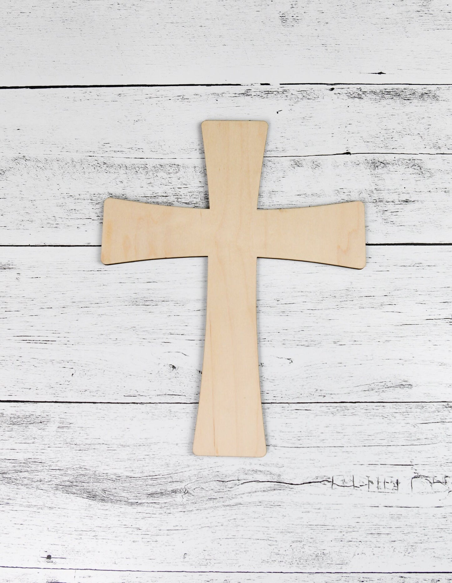 Wood Cross, 1/4" thick, Various heights available, option to customize with engrave