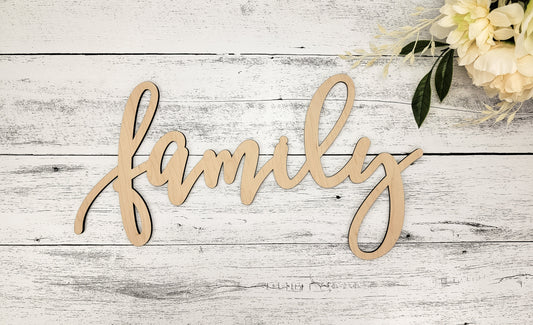 Family Sign, Wall art home decor, Wood Word