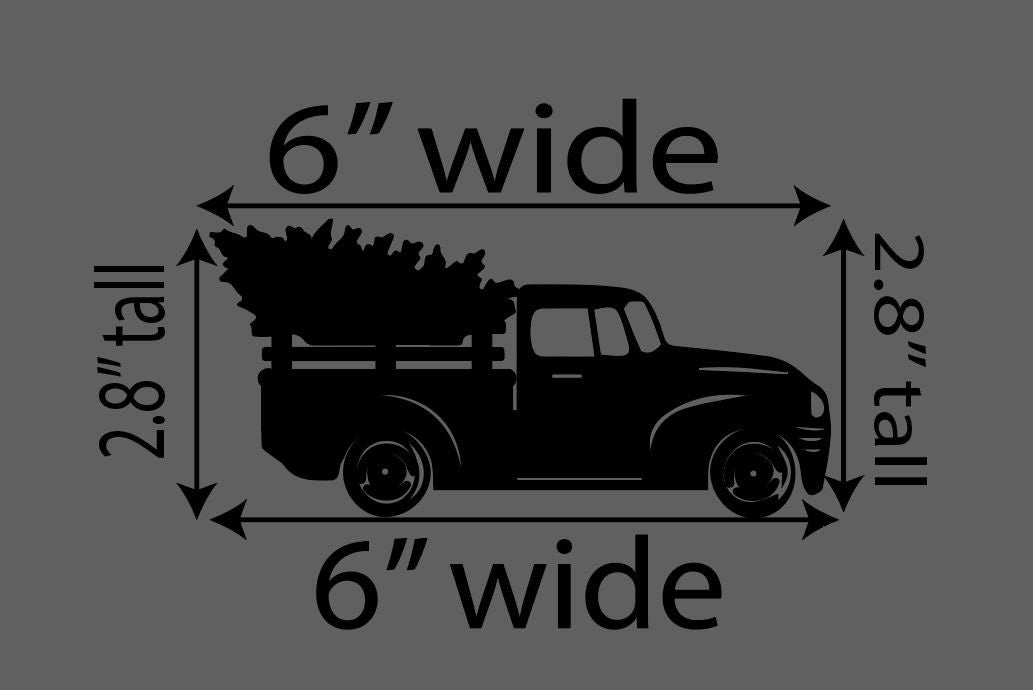 Christmas truck wood cut out with Tree, Santa Claus Truck, little red truck, wood shape, wooden Vintage truck, Christmas crafts, DIY Wood Blank