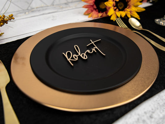 Name Place Cards. Wedding Name Place Plates. Small Wood Name Tag Cutouts