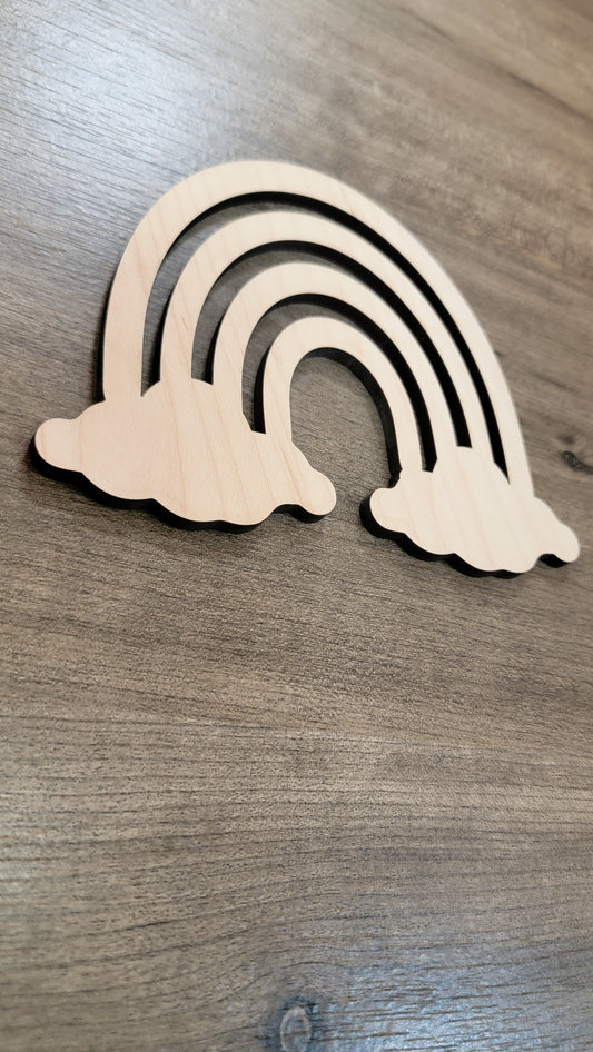 Rainbow Wood Shape, Wooden Rainbow Shape Blank, Unfinished Rainbow Cut out, Crafts DIY Blank for Sign Making, Boho Decor, Childrens Signs
