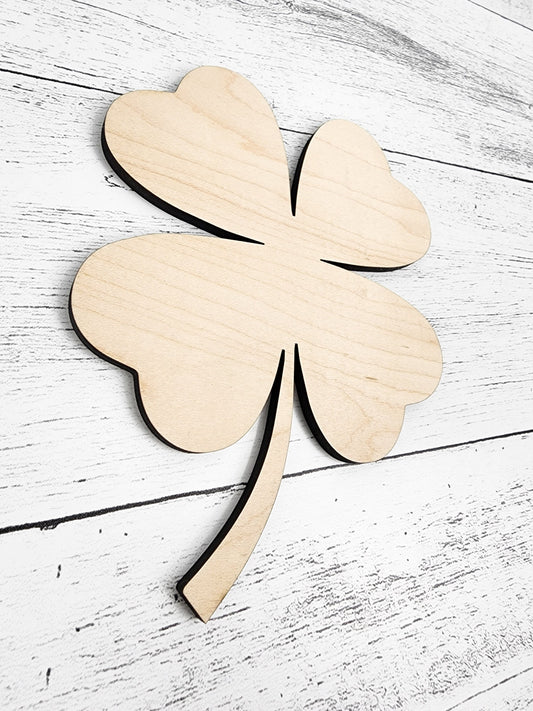 Shamrock Wood Shape 4 leaf Clover, St Patricks Day, March, Spring Decor Sign Making Supplies, Wooden four leaf clover, Unfinished, Quality
