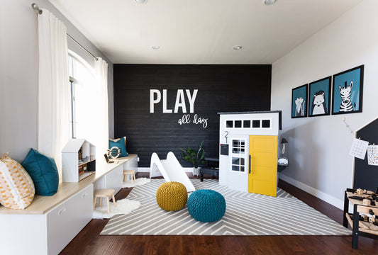 PLAY all day playroom kids sign decor, toy room wall sign wood wall art, recreational room signage, custom wood cut out words & letters