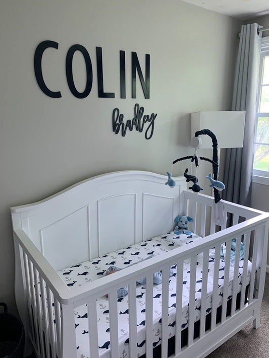 Custom Name Sign, First & Middle Name Nursery Decor - Baby Shower gift