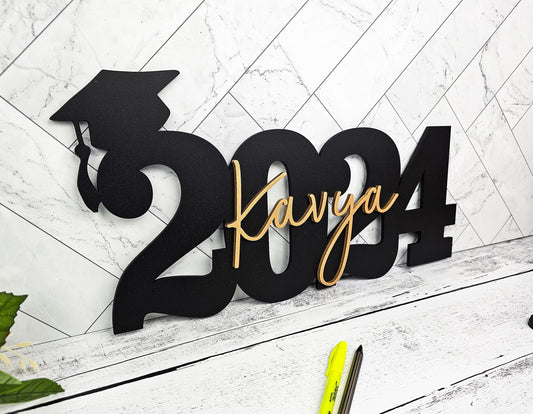personalized Class of 2024 Graduation sign with name of graduating senior. custom grad party decor that can be used as a photo prop