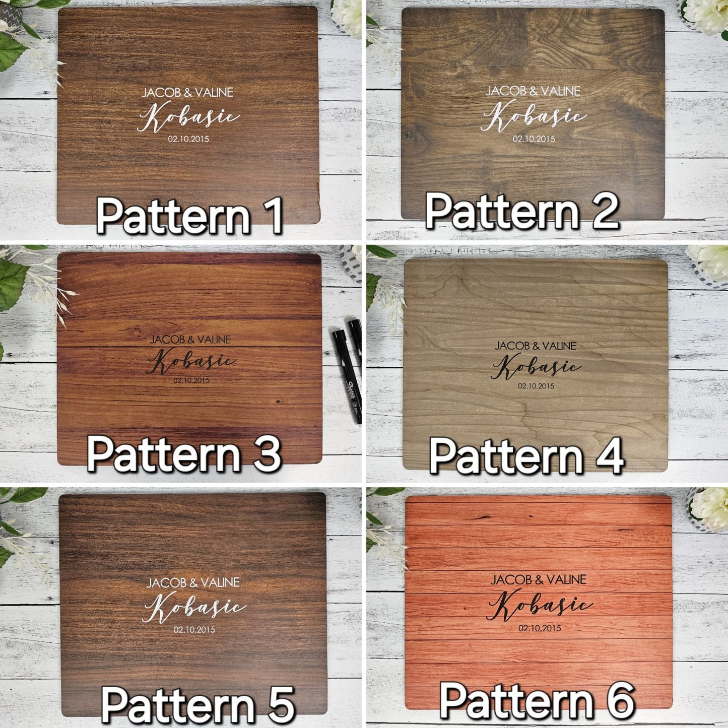 Personalized Wedding Guestbook Alternative, Signature Wooden Guestboard, Last Name, Initial, Date, First name personalization options