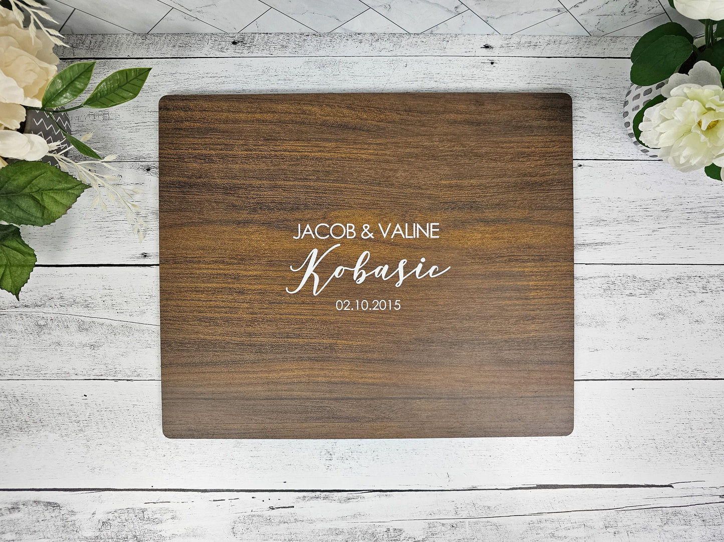 Personalized Wedding Guestbook Alternative, Signature Wooden Guestboard, Last Name, Initial, Date, First name personalization options