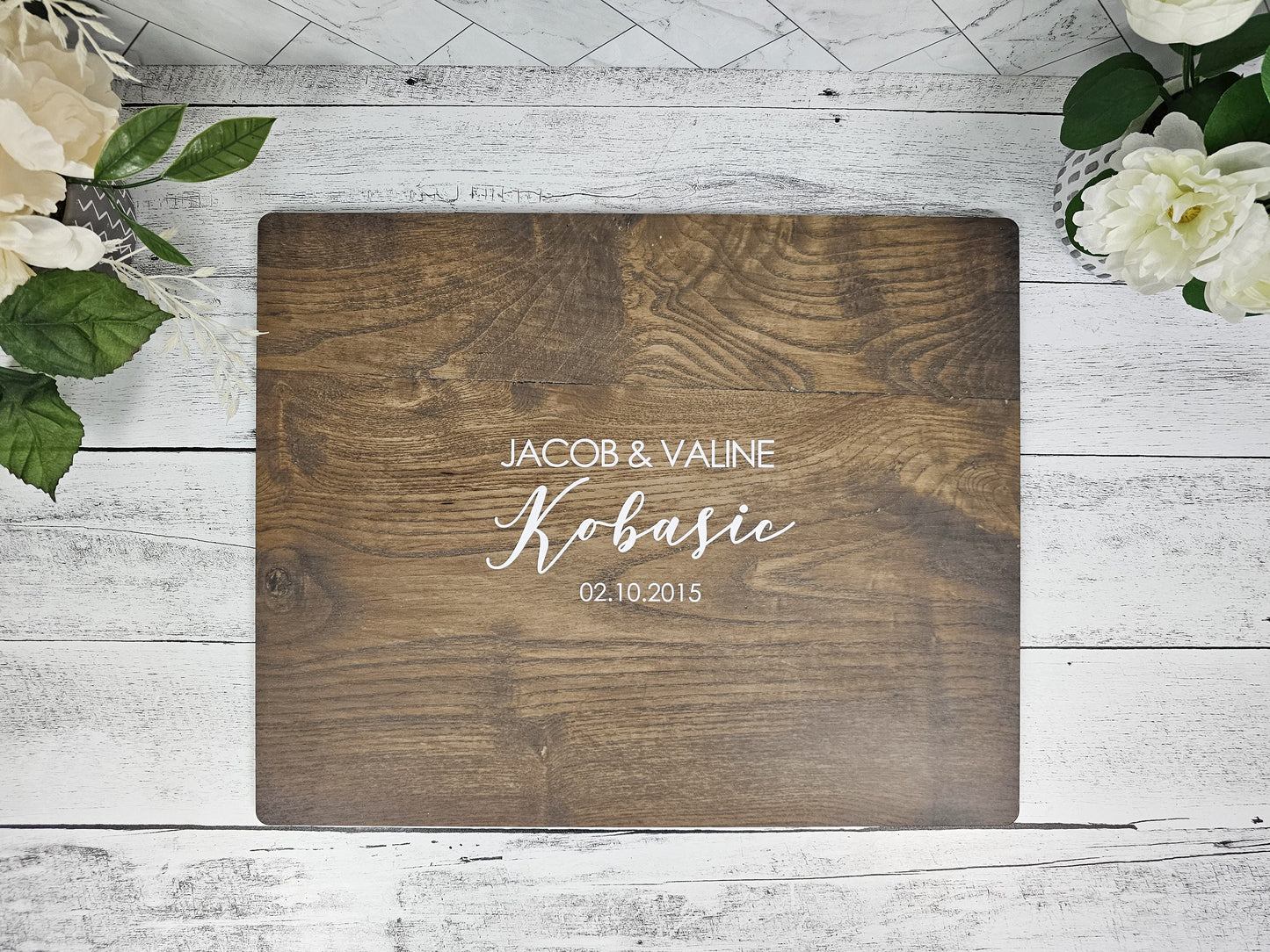 Personalized Wedding Guestbook Alternative, Signature Wooden Guestboard, Last Name, Initial, Date, First name personalization options