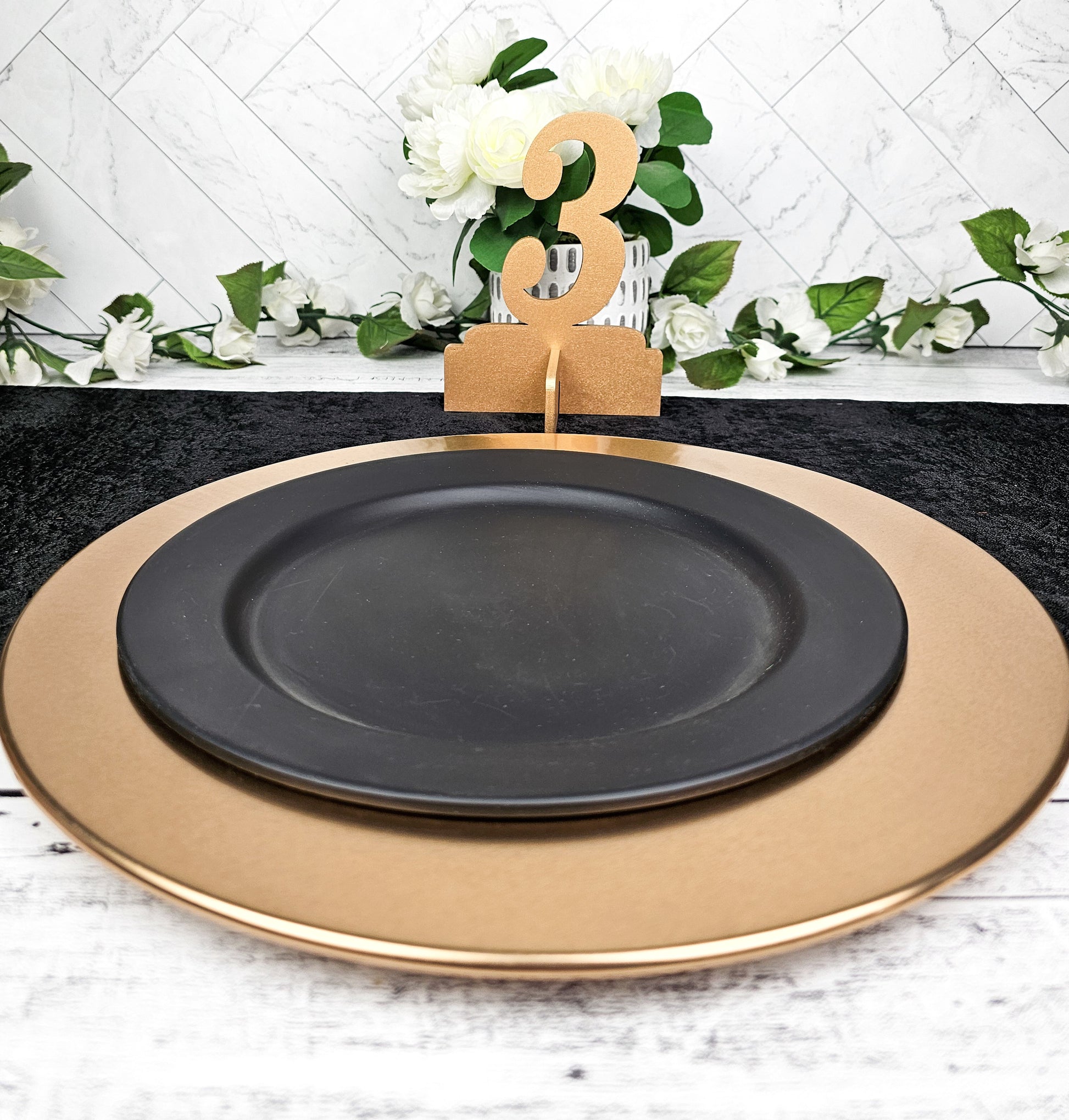 Table Numbers for Wedding Reception Decorations, Gold or natural Wooden Stand Alone Table Numbers with Base, Wood Freestanding Number Cutout