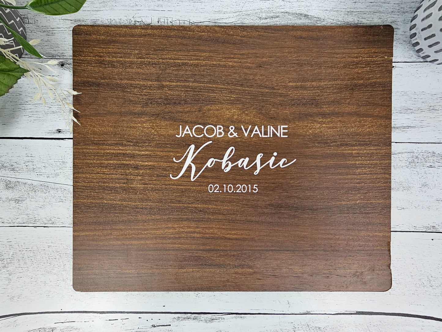 Personalized Wedding Guestbook Alternative, Signature Wooden Guestboard, Last Name, Initial, Date, First name personalization options