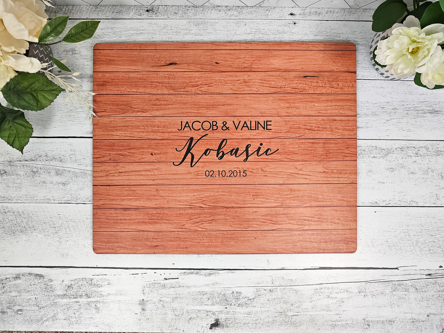 Personalized Wedding Guestbook Alternative, Signature Wooden Guestboard, Last Name, Initial, Date, First name personalization options