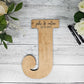 Wedding Guestbook Alternative, Guest Signature Board on Custom Wooden Letter, Personalized with couple's wedding details, Natural Wood Decor