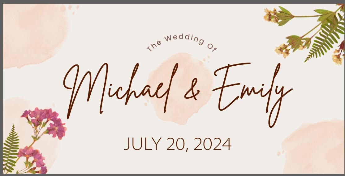 Personalized Wedding Welcome Sign Banner, Includes Couples first name & wedding date, Floral decor for wedding, Anniversary Party Decoration
