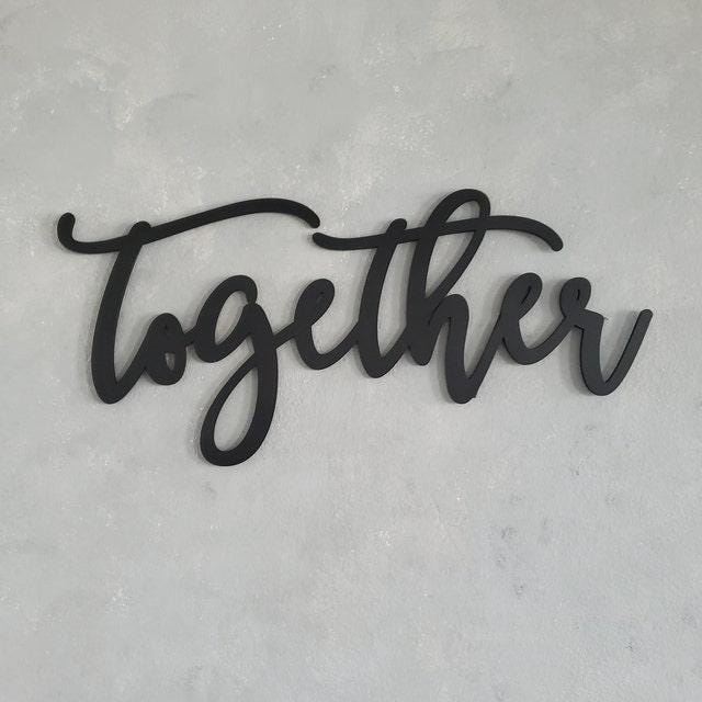 Together sign, Together Wood Sign, Together Wall Decor, Thanksgiving Decor, Together Word Sign, Wood Cut Out Together Sign, Family decor