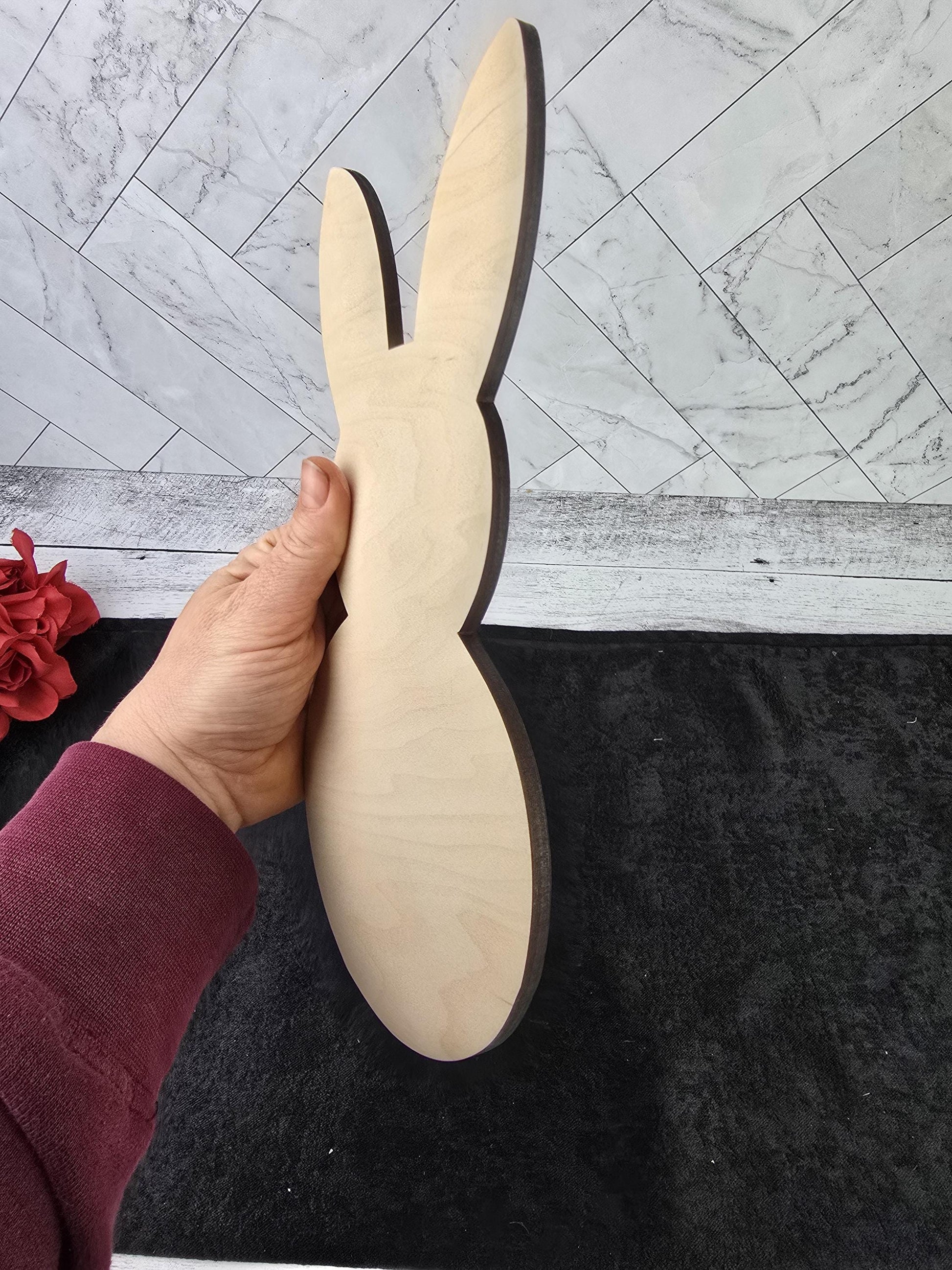 Easter Bunny Wood Shapes, Wooden Rabbit Blank, Unfinished Cut out, Shapes for Crafts DIY Blank, Spring Sign Making, Easter Sign making
