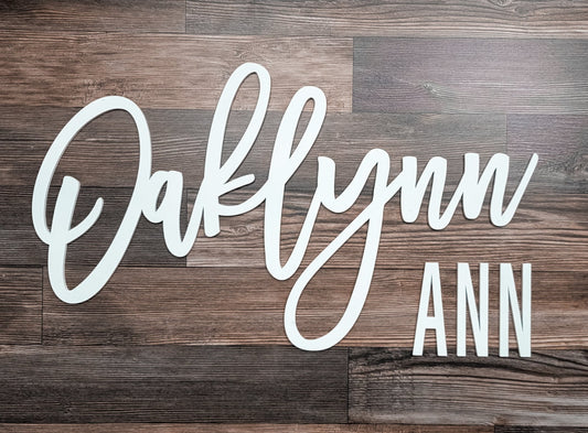 Nursery Wooden Name Sign Personalized First & Middle Name, Baby Shower Gift, Custom Name sign, Baby Boy Girl Bedroom Decor Birthday Backdrop - Most are used as nursery decor & above crib sign