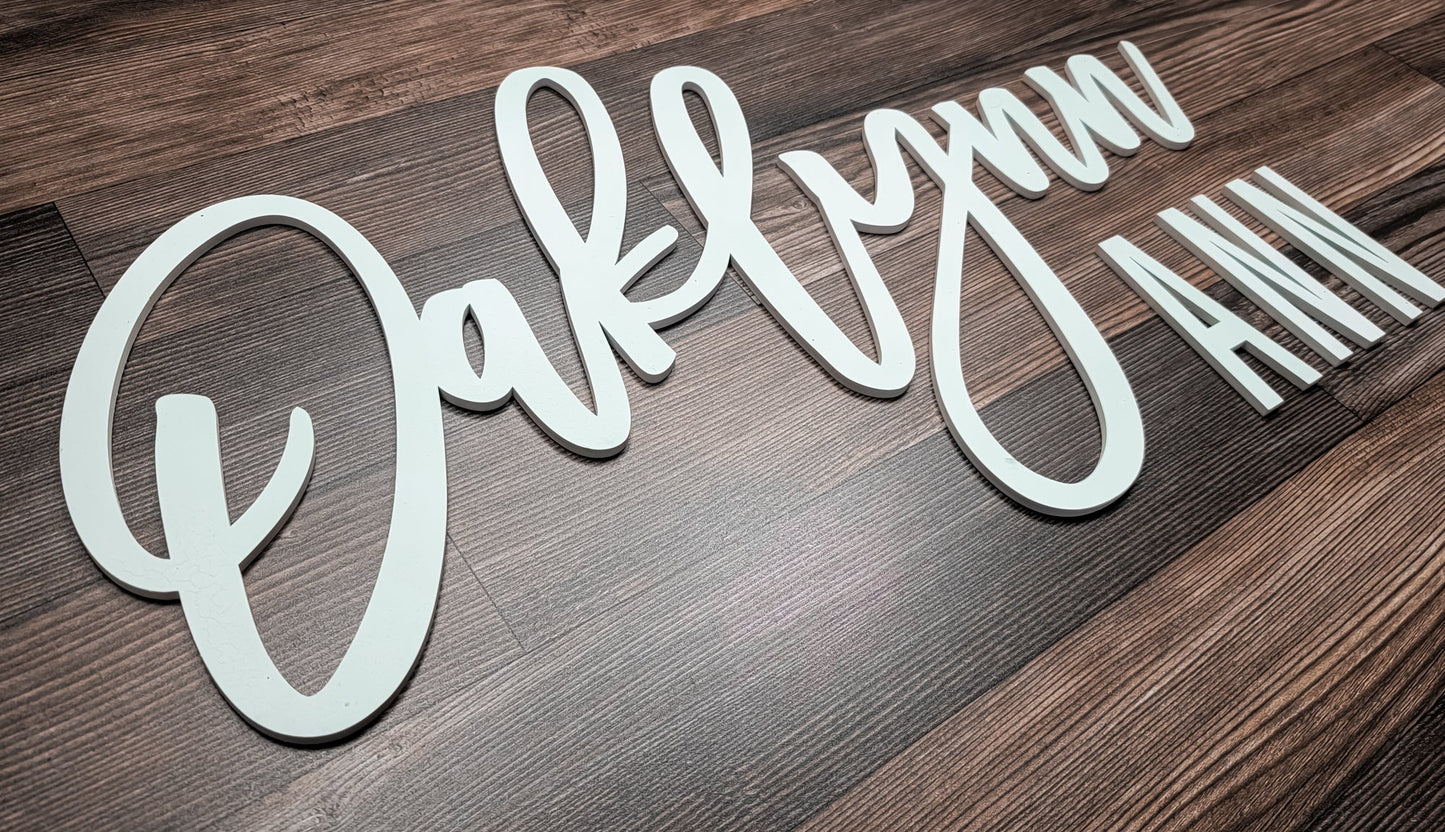 Nursery Wood Name Sign Cutout, Nursery Baby Decor, Personalized with First Middle Name