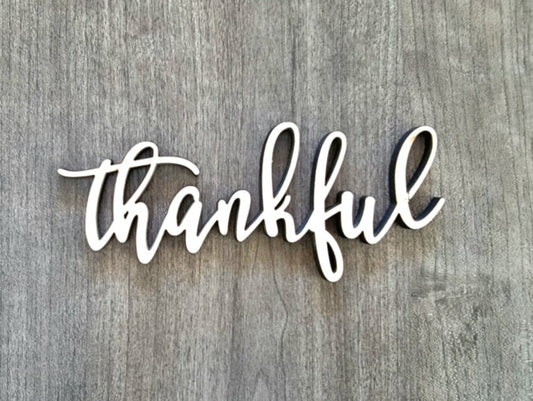 Thankful Place Settings, Bulk / Wholesale options Thanksgiving Plate settings, Wood Decor, Small
