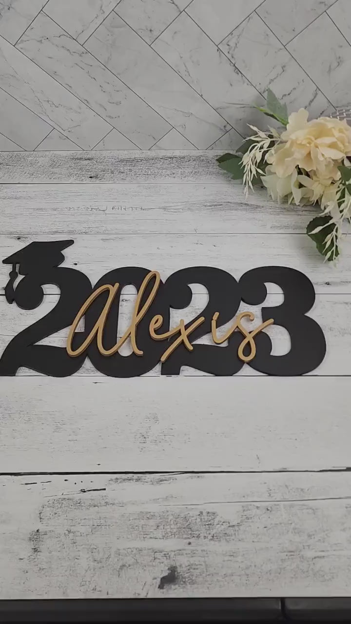 Custom Graduation Decor Name Sign, Custom Grad Sign, Class of 2023, Graduation Party Centerpiece, Senior Year Photo Prop for senior photos