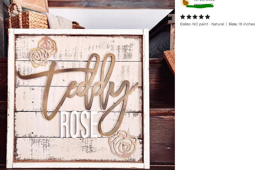 Custom Nursery Wood Name Sign Decor, Personalized with First & Middle Name or other two words