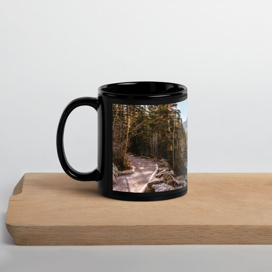 Bear Lake in Rocky Mountain National Park in Colorado - Black Glossy Coffee Mug Souvenir