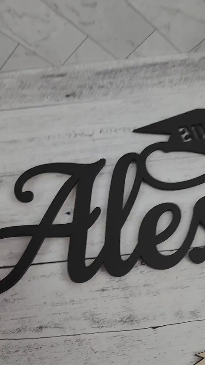 Custom Graduation Decor Name Sign, Custom Grad Sign, Class of 2023, Graduation Party Centerpiece, Senior Year Photo Prop for senior photos