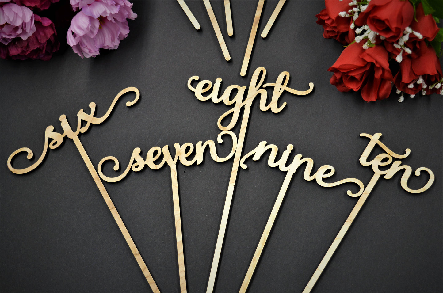 Wedding Table Numbers with Attached Stakes