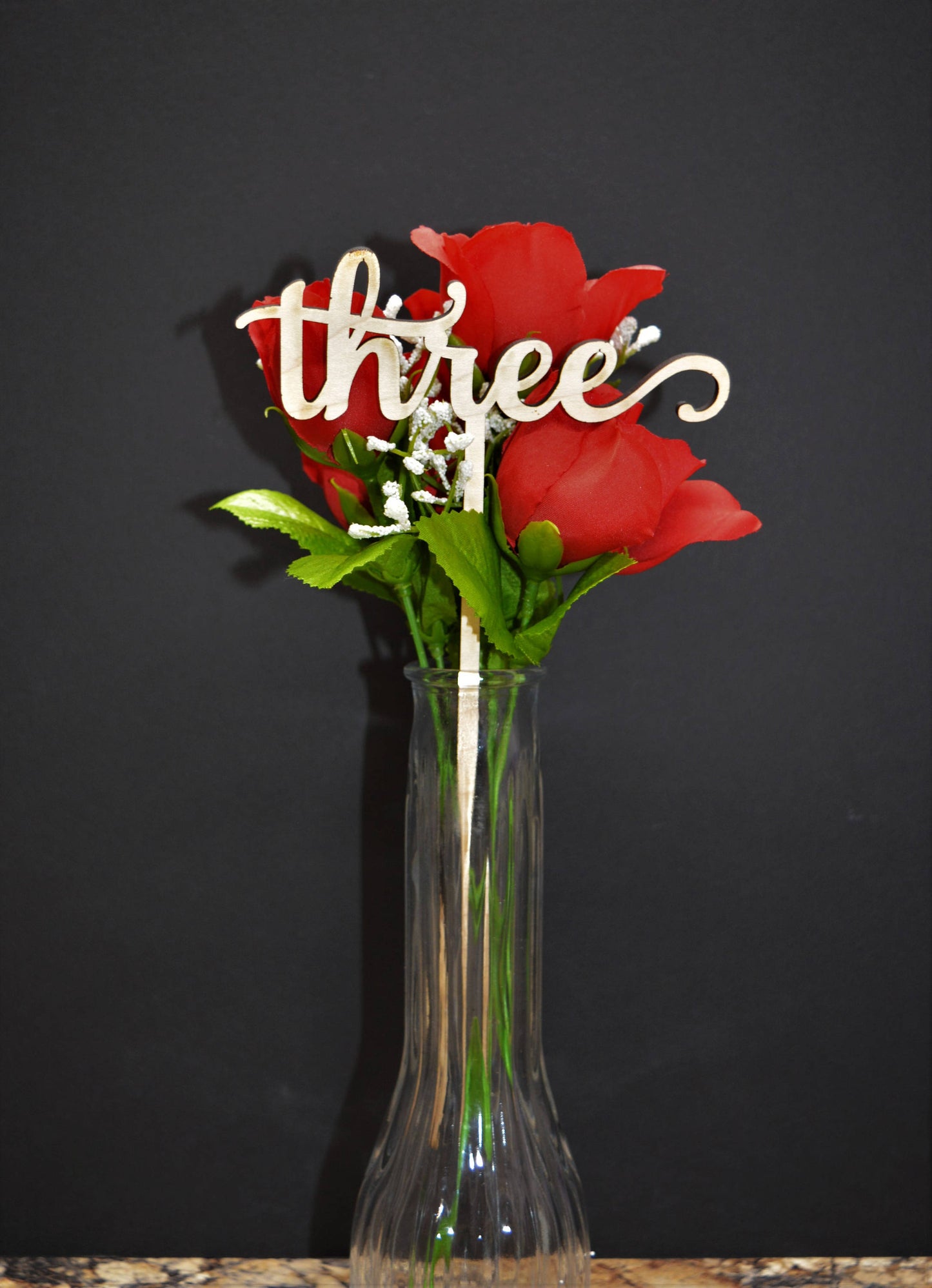 Gold Glitter Wedding Table Numbers with attached stakes