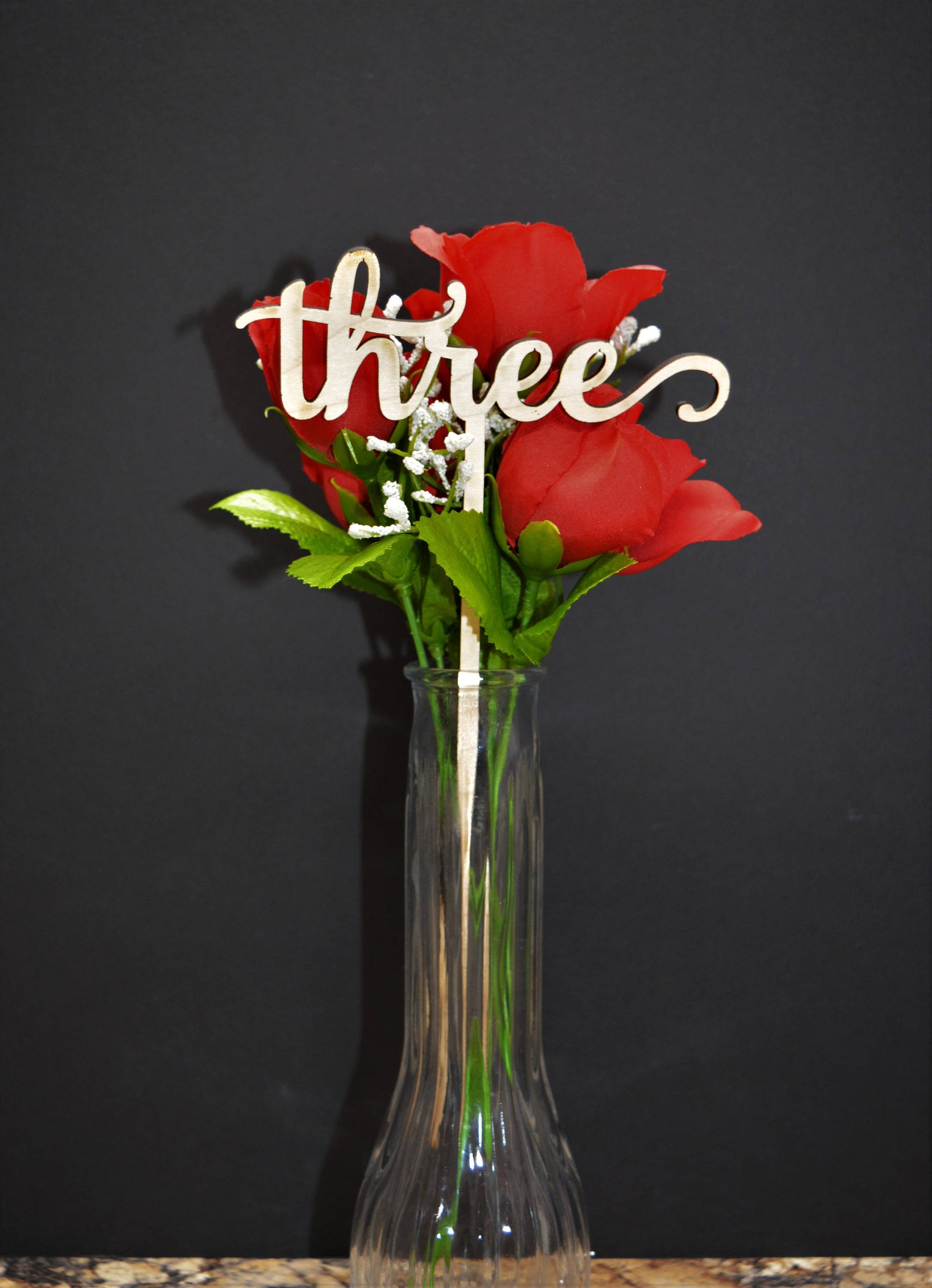 Gold Glitter Wedding Table Numbers with attached stakes