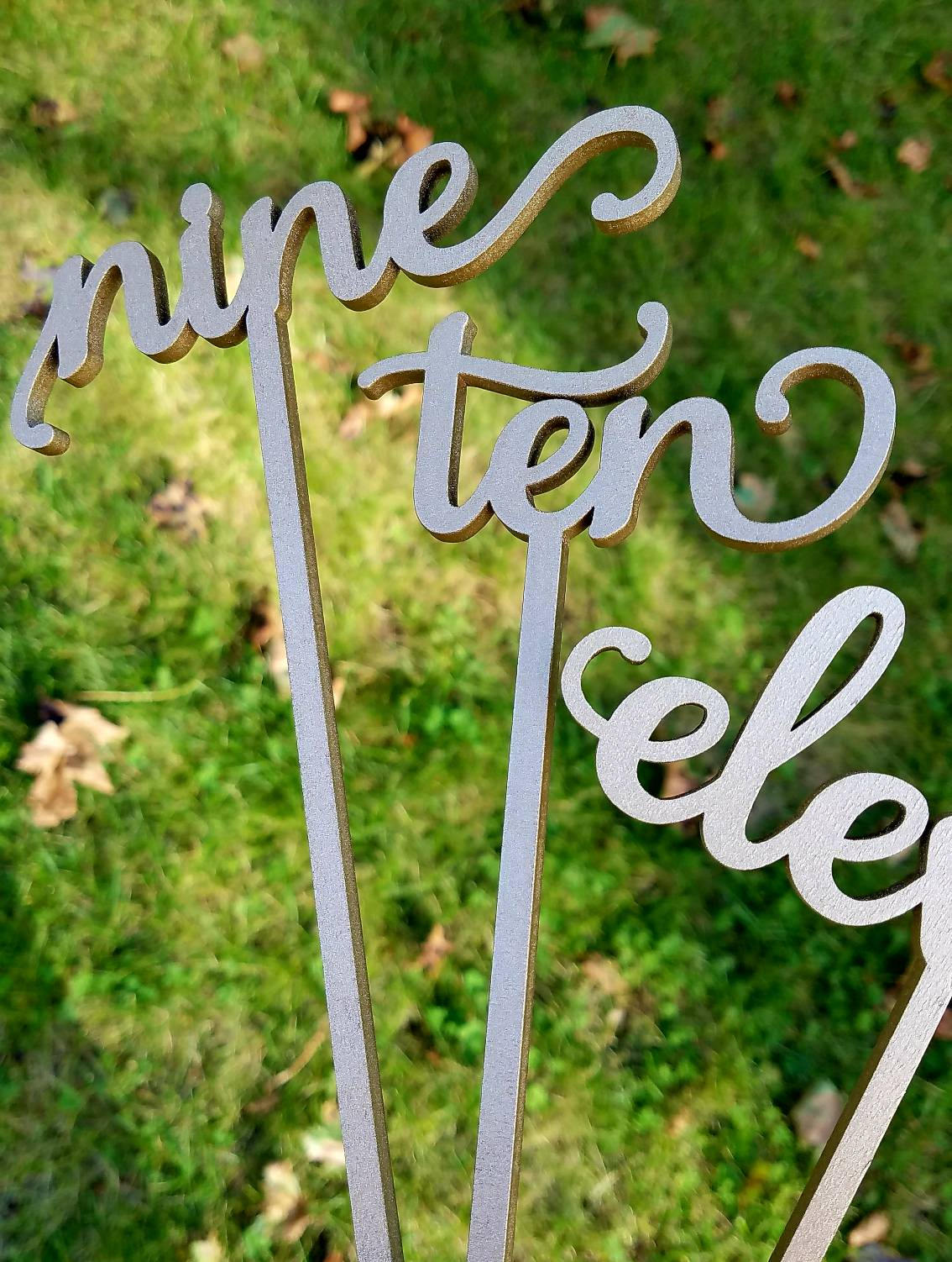 Wedding Table Numbers with Attached Stakes