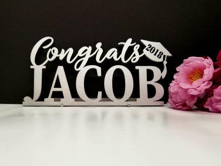Custom Graduation Name Sign, 2023 Custom Congrats Grad Sign, Class of 2023, Graduation Party Table Decor Centerpiece, Senior Year Photo Prop