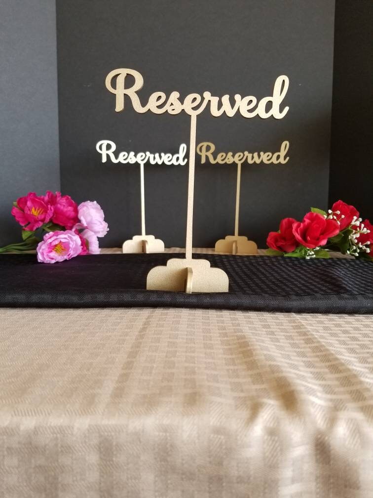 Reserved Sign. Reserved Wedding Sign. Freestanding Reserved Table Sign. Wood Reserved Table Sign. Wedding decor. Wedding table 6.25 or 12"
