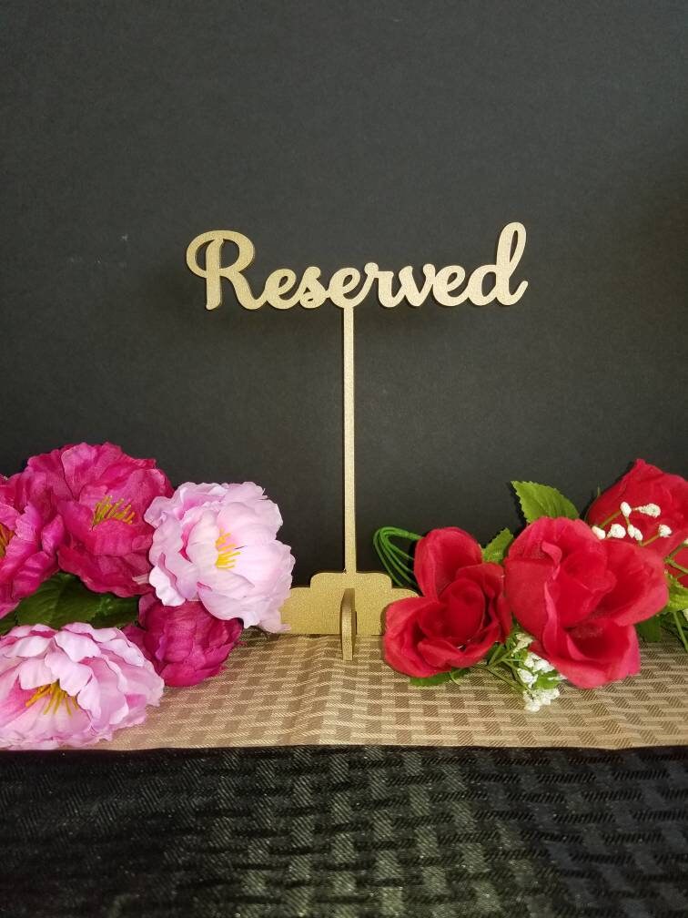 Reserved Sign. Reserved Wedding Sign. Freestanding Reserved Table Sign. Wood Reserved Table Sign. Wedding decor. Wedding table 6.25 or 12"