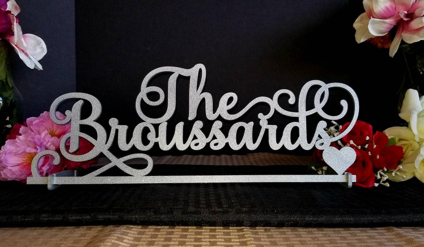 Wedding Name Sign. Script Last Name Sign. Script Name Wedding Wood Name. Personalized Name Sign. Surname Sweetheart Table Centerpiece