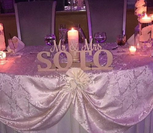 Mr & Mrs Sign - Custom Wedding Name sign - Mr and Mrs Wood Name - Personalized Last Name Sign - Sweetheart table Centerpiece Sign 18-24 inch
